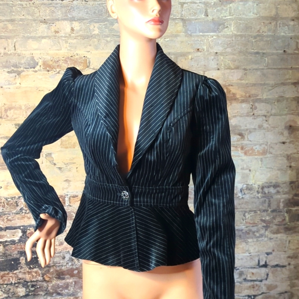 Lip Service Blacklist pinstripe velvet jacket